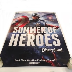 RARE Capt. America Disneyland Summer of Heroes Poster